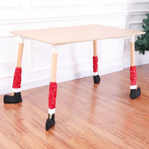 4Pcs Christmas Chair Leg Foot Cover Table Home