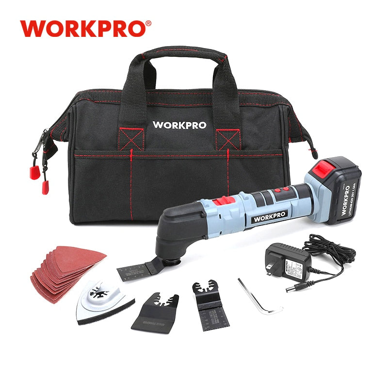 WORKPRO Electric Multifunction Oscillating Tool Kit Multitools Lithium-ion Oscillating Tools Electric Trimmer Saw