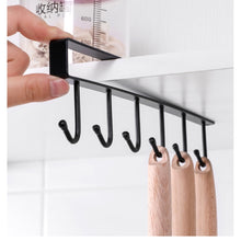 Load image into Gallery viewer, Kitchen Hanger Iron Hooks Shelf Free Of Punch Rack Multifunction Hanger For Kitchen Gadgets Cabinet Cupboard Dish Organizer
